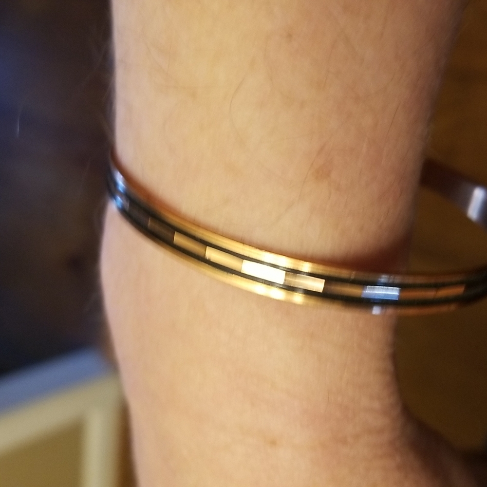 Solid Copper And Black Bangle Bracelet - image 6